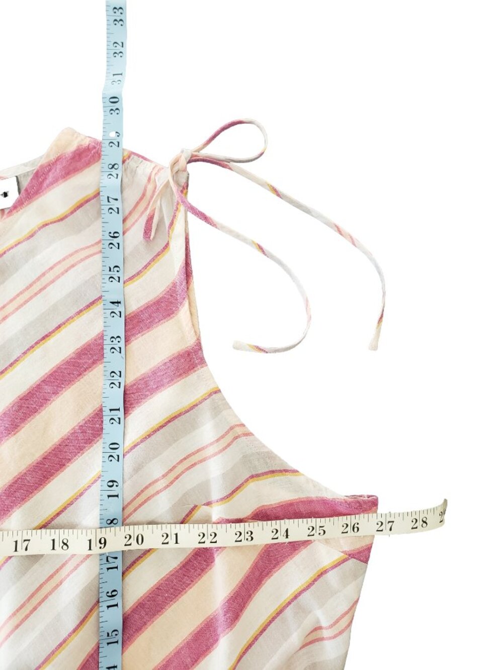 Lane Bryant Linen Blend Peplum Top Pink Stripe Size 26/28 Plus - Picture 8 of 8